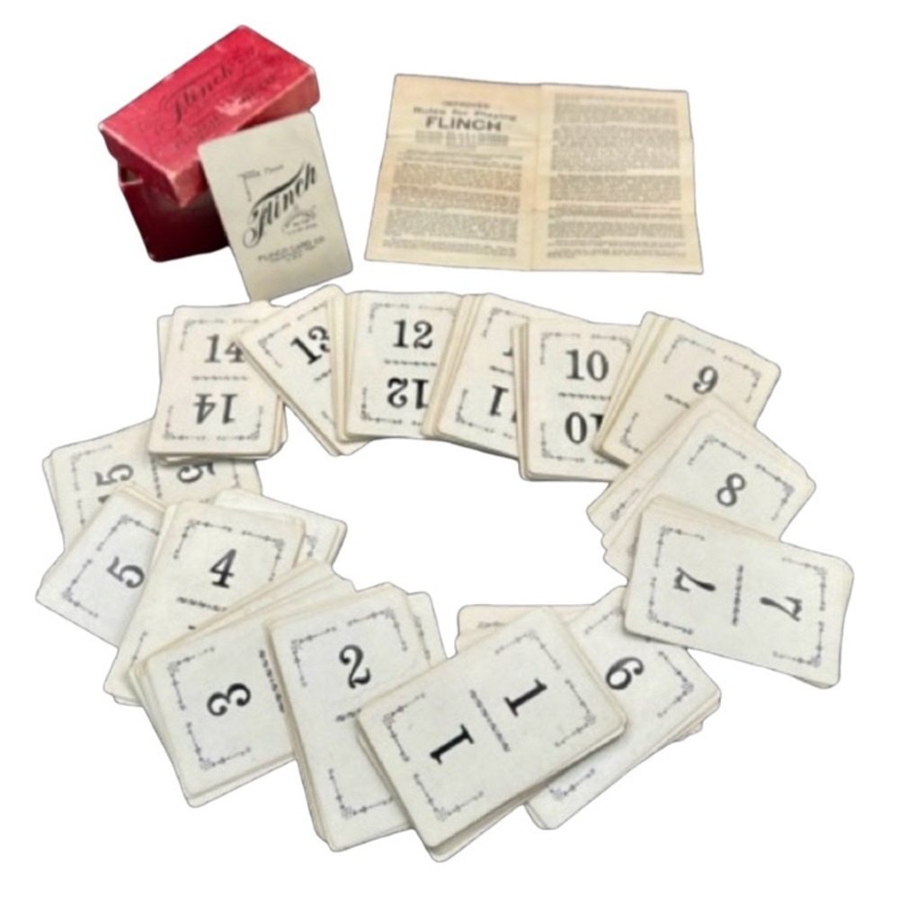 1913 Flinch Card Game & Company Deck Original Fine Antique Kalamazoo MI